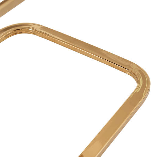 Cadeira de jantar Samt, 2 unidades - design com encosto em diamante, com pernas metálicas douradas - Bege