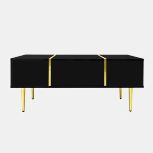 Mesa de centro moderna - 2 gavetas - Preto