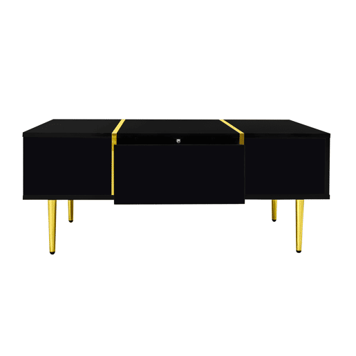 Mesa de centro moderna - 2 gavetas - Preto