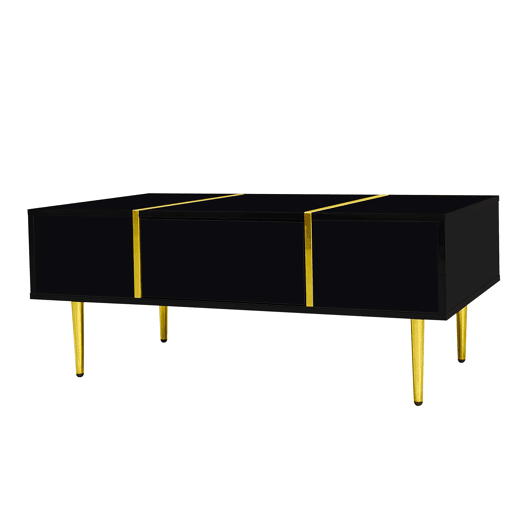 Mesa de centro moderna - 2 gavetas - Preto