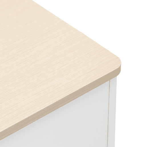 Aparador 160x37x75cm - 4 portas, 3 gavetas, design com veios de madeira branca - Madeira e Branco