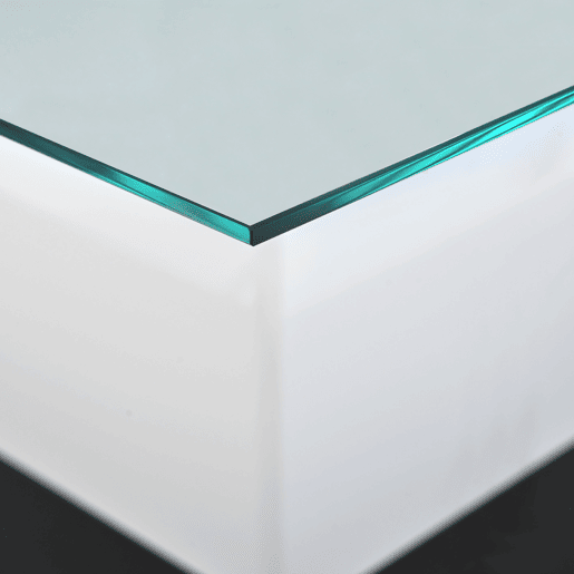 Mesa de centro - Mesa de centro em vidro de alto brilho, mesa de centro móvel com rodas giratórias - Branco+Preto