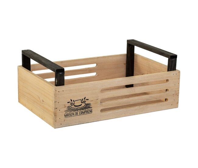 Cesto de madera marrón 33x21x9/13