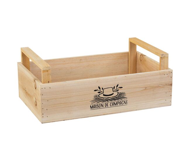 Cesto de madera marrón 33x21x9/13