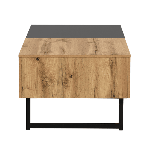 Mesa de centro multifuncional 155x55x40 cm - Madeira e metal, arrumação oculta, fácil de instalar - Natural