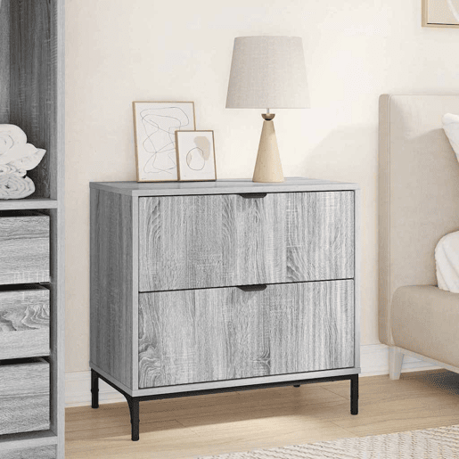 Mesa De Cabeceira - Mesinha De Cabeceira com gaveta Sonoma cinzento 63.5 x 36 x 61 cm