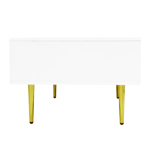 Mesa de centro 100 cm - moderna e simples, com 2 gavetas - Branca Mesa de centro 100 cm - moderna e simples, com 2 gavetas - Branca