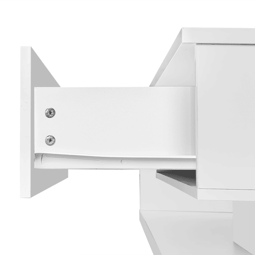 Mesa de centro 105x55x32,5 cm - Com vidro e efeito LED - Branco Mesa de centro 105x55x32,5 cm - Com vidro e efeito LED - Branco