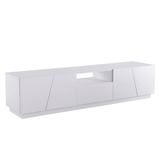 Móvel de TV 170 cm - Estilo patchwork diagonal - Branco Móvel de TV 170 cm - Estilo patchwork diagonal - Branco