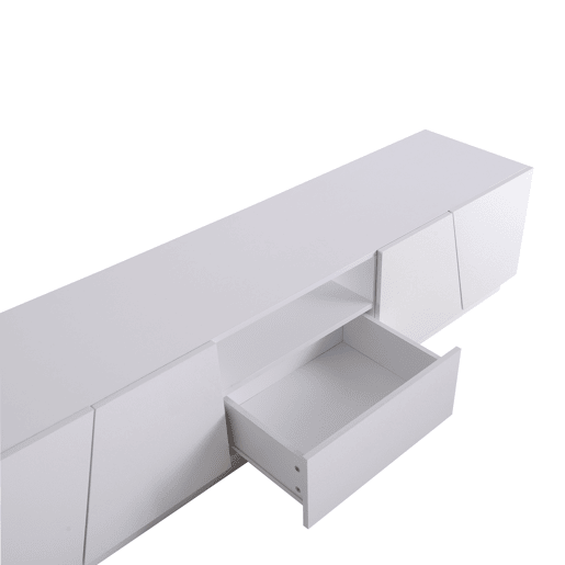 Móvel de TV 170 cm - Estilo patchwork diagonal - Branco Móvel de TV 170 cm - Estilo patchwork diagonal - Branco