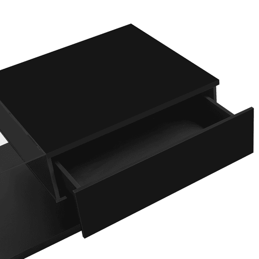 Mesa de centro - Características de alto brilho, com vidro e efeito LED - Preto