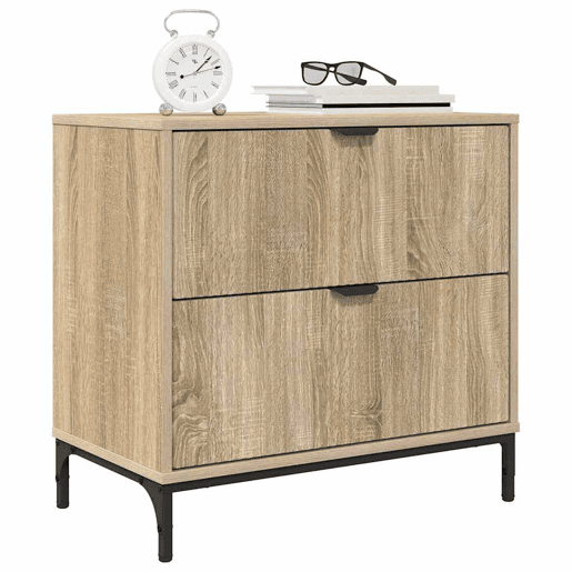 Mesa De Cabeceira - Mesinha De Cabeceira com gaveta Carvalho sonoma 63.5 x 36 x 61 cm