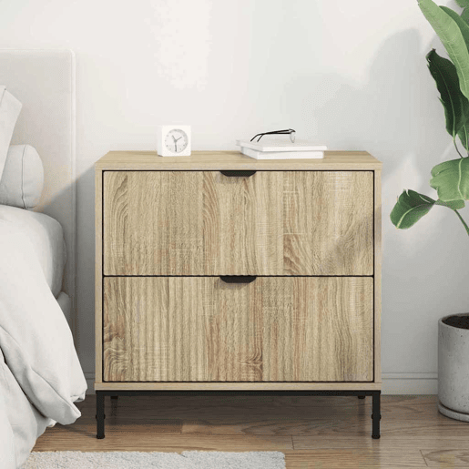 Mesa De Cabeceira - Mesinha De Cabeceira com gaveta Carvalho sonoma 63.5 x 36 x 61 cm