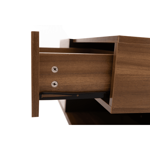 Mesa de centro 78x78x36 cm - 4 gavetas, design de linhas e cor única, arrumação inferior - Natural