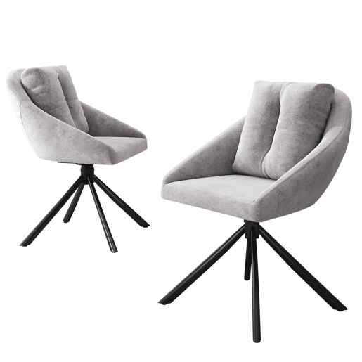 Cadeira giratória para sala de jantar - design ergonómico - Cinza