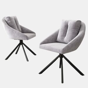 Cadeira giratória para sala de jantar - design ergonómico - Cinza