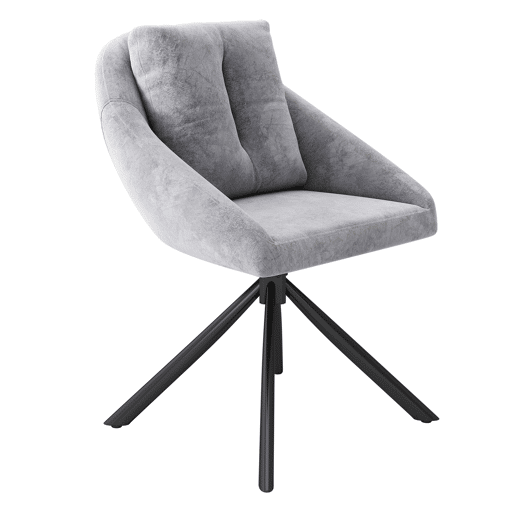 Cadeira giratória para sala de jantar - design ergonómico - Cinza