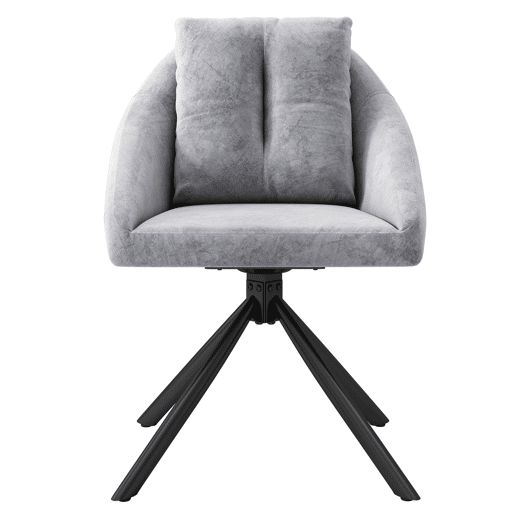 Cadeira giratória para sala de jantar - design ergonómico - Cinza