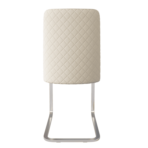 Cadeira de jantar Samt 2 unidades - Design Diamante, com pernas metálicas prateadas - Bege