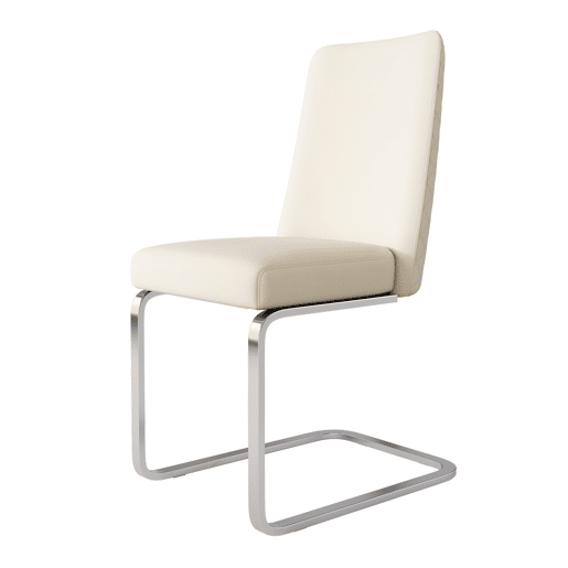 Cadeira de jantar Samt 2 unidades - Design Diamante, com pernas metálicas prateadas - Bege