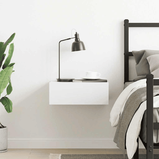 Mesa De Cabeceira - Mesinha De Cabeceira suspensa 40x30x15 cm derivados madeira branco