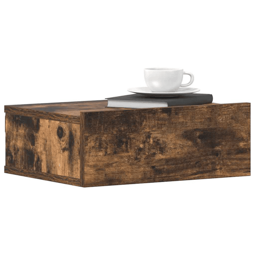 Mesa De Cabeceira Mesinha De Cabeceira - suspensa 40x30x15cm derivados madeira cor fumado