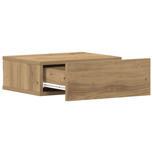Mesa De Cabeceira - Mesinha De Cabeceira flutuante em carvalho artesanal 40x32x15 cm