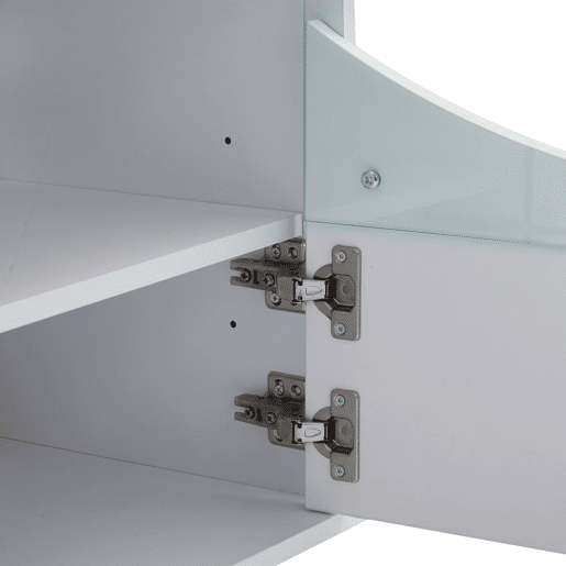 Móvel de TV 175x38x51 cm - Design curvo, porta em vidro temperado, iluminação LED, para sala e quarto - Branco