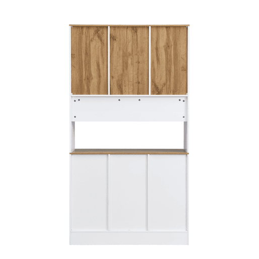 Aparador, armário alto 94,5x30x175,5 cm - design em madeira branca - para sala de estar e sala de jantar