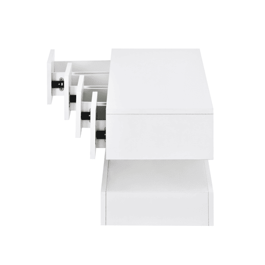 Móvel para TV LED 130x33x15 cm - Com 2 armários, 4 gavetas grandes, iluminação LED de 16 cores - Branco Móvel para TV LED 130x33x15 cm - Com 2 armários, 4 gavetas grandes, iluminação LED de 16 cores - Branco