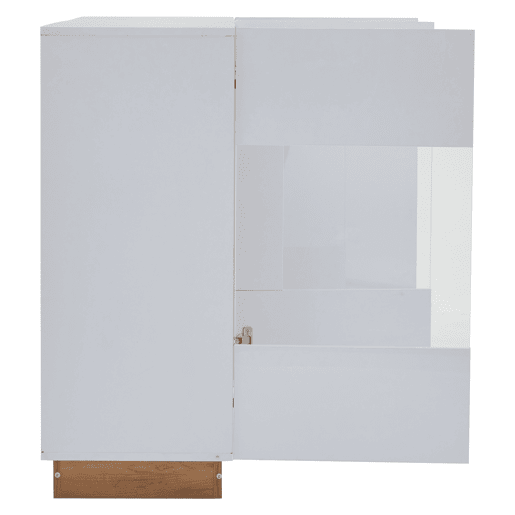 Móvel aparador 138x38x90,5 cm - Alta brilho, com base em madeira, tabuleiro em aglomerado e vidro - Branco Móvel aparador 138x38x90,5 cm - Alta brilho, com base em madeira, tabuleiro em aglomerado e vidro - Branco