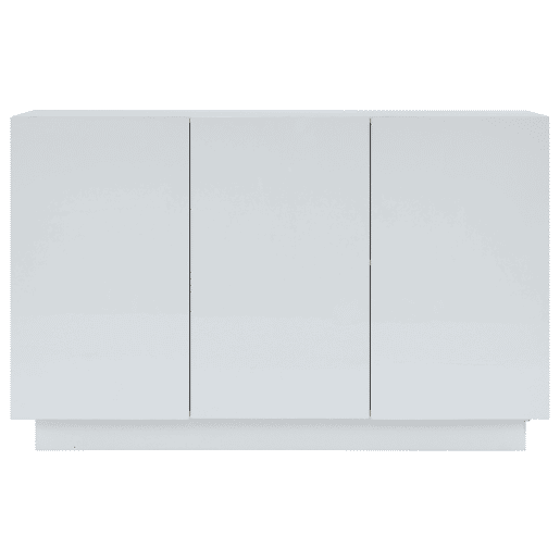 Aparador 120x40x75 cm - Aberto e fechado, com luz LED na base - Branco
