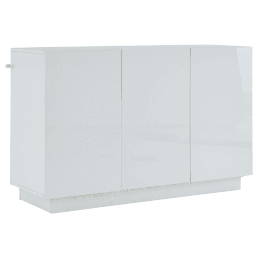 Aparador 120x40x75 cm - Aberto e fechado, com luz LED na base - Branco