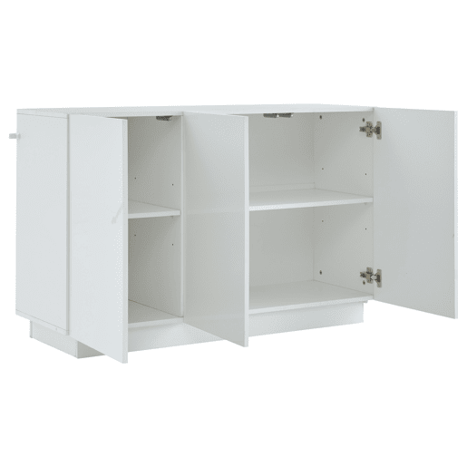 Aparador 120x40x75 cm - Aberto e fechado, com luz LED na base - Branco
