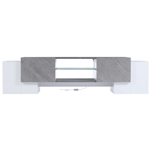 Móvel para TV 180x40x46,5 cm - TV Schrank com Bluetooth-LED, Lowboard para televisores de 606570 polegadas - Branco e cinzento Móvel para TV 180x40x46,5 cm - TV Schrank com Bluetooth-LED, Lowboard para televisores de 606570 polegadas - Branco e cinzento