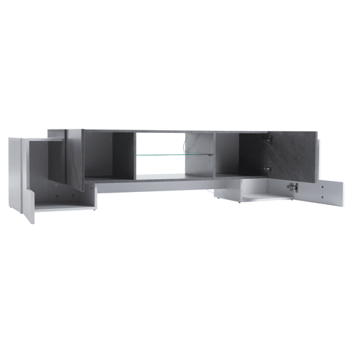 Móvel para TV 180x40x46,5 cm - TV Schrank com Bluetooth-LED, Lowboard para televisores de 606570 polegadas - Branco e cinzento Móvel para TV 180x40x46,5 cm - TV Schrank com Bluetooth-LED, Lowboard para televisores de 606570 polegadas - Branco e cinzento