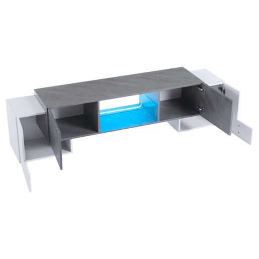 Móvel para TV 180x40x46,5 cm - TV Schrank com Bluetooth-LED, Lowboard para televisores de 606570 polegadas - Branco e cinzento Móvel para TV 180x40x46,5 cm - TV Schrank com Bluetooth-LED, Lowboard para televisores de 606570 polegadas - Branco e cinzento
