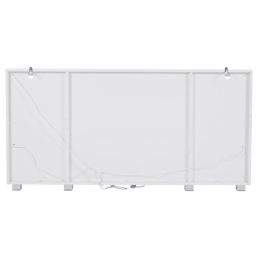 Mesa auxiliar 140x40x70cm - Aparador brilhante com luzes LED, 3 compartimentos, vidro temperado - Branco