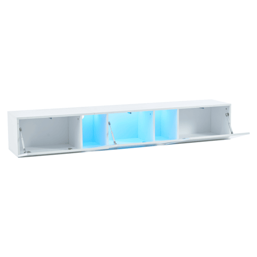 Móvel de TV 180x35x30 cm - Lowboard com LED - Branco