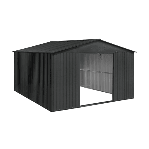 Abrigo metálico para jardim 12,99 m², Boulonnais, Antracite, 341x386x211 cm