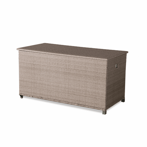 Baú de jardim com armazenamento de resina trançada, 790L, 170x82cm, Cassapanca, Beige, 162x82x153 cm