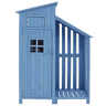 Casinha de jardim 124x46x174 cm - Armário de jardim, madeira, para espaços pequenos - Azul