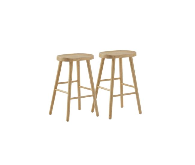 Pack de 2 taburetes madera de toon natural
