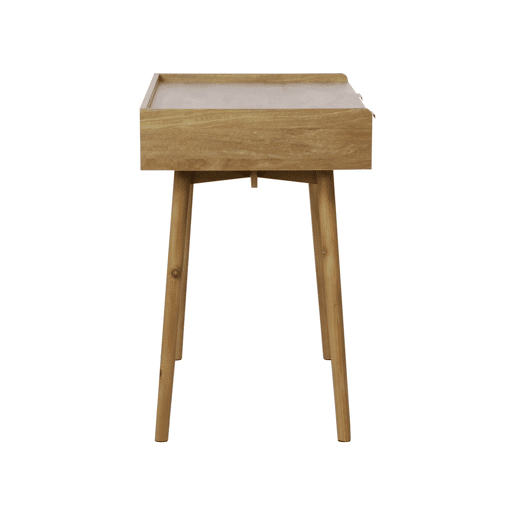 Mesa efeito madeira de mangueira com sulcos 2 gavetas, Celian, Manguier, 110x55x79.5 cm
