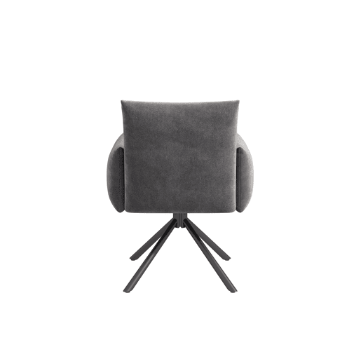 Cadeira de jantar 2er Set - Cadeira giratória 360° com apoio lombar - Cinza