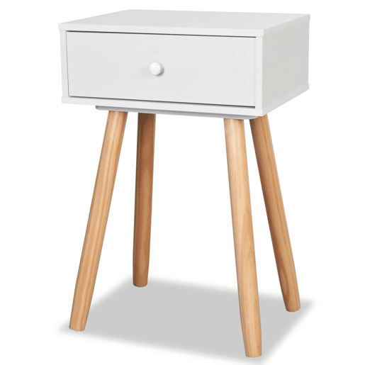 Lote de 2 Mesas De Cabeceira - Mesinhas De Cabeceira pinho maciço 40x30x61 cm branco