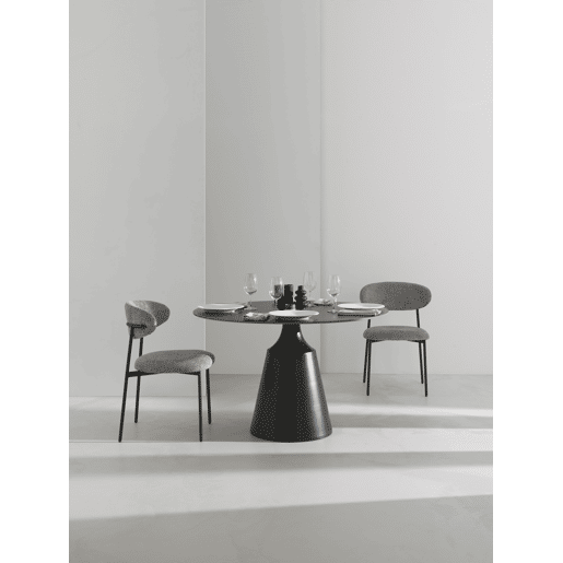 Mesa de jantar redonda 90 diam. com tampo cerâmico