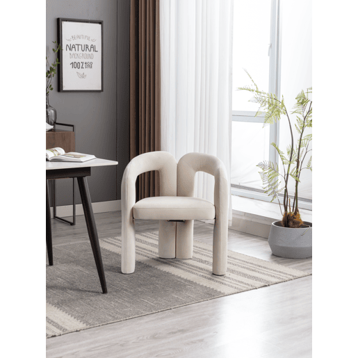 Cadeiras de jantar em veludo - 2 peças - design moderno, cadeiras decorativas estofadas - Bege