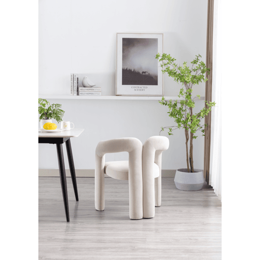 Cadeiras de jantar em veludo - 2 peças - design moderno, cadeiras decorativas estofadas - Bege