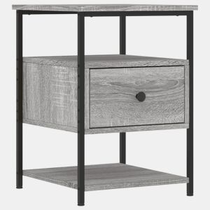 Mesa De Cabeceira - Mesinha De Cabeceira 40x42x56 cm derivados madeira cinzento sonoma